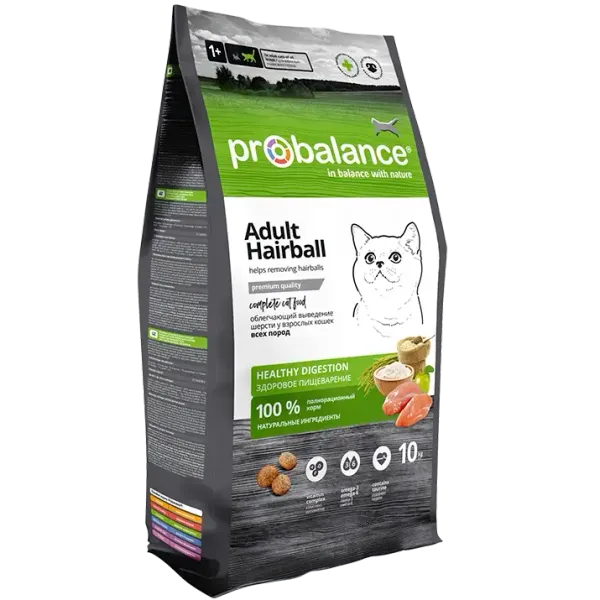 Сухой корм ProBalance Adult Hairball для кошек, облегчающий выведение шерсти