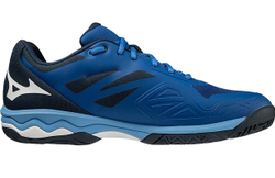 Мужские кроссовки теннисные Mizuno Wave Exceed Light AC - white/cherry tomato/moroccan blue