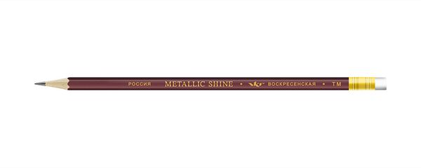 Карандаш чернографитный с ластиком заточенный ТМ (HB) 72 шт, Metallic shine MS04, 1-1593 серебряно-бордовый, ВКФ MS04