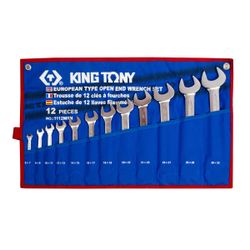 KING TONY (1112MRN) Набор рожковых ключей, 6-32 мм , чехол из теторона, 12 предметов