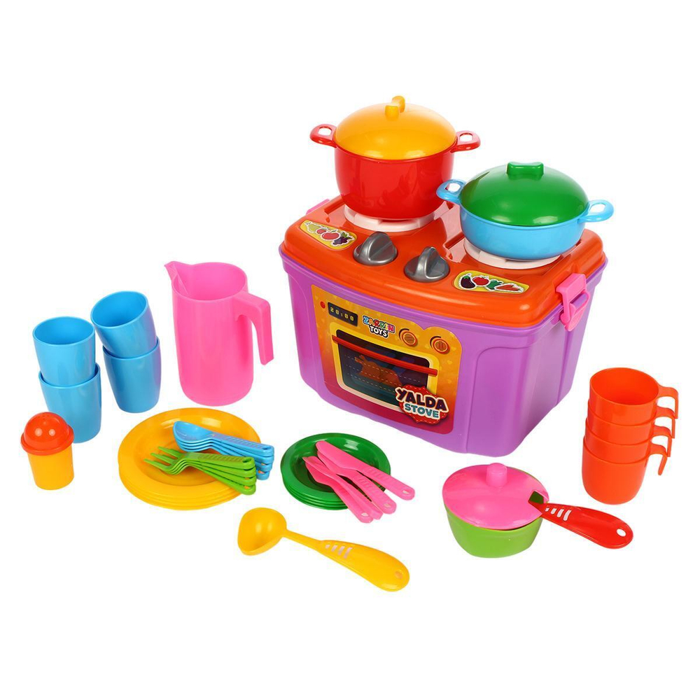 Кухня игровая Mini Stove с набором, 35 предм., фиолет. (Орион)
