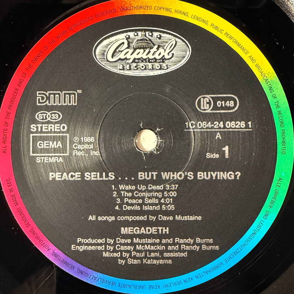 Megadeth ‎– Peace Sells... But Who's Buying? (Европа 1986г.)