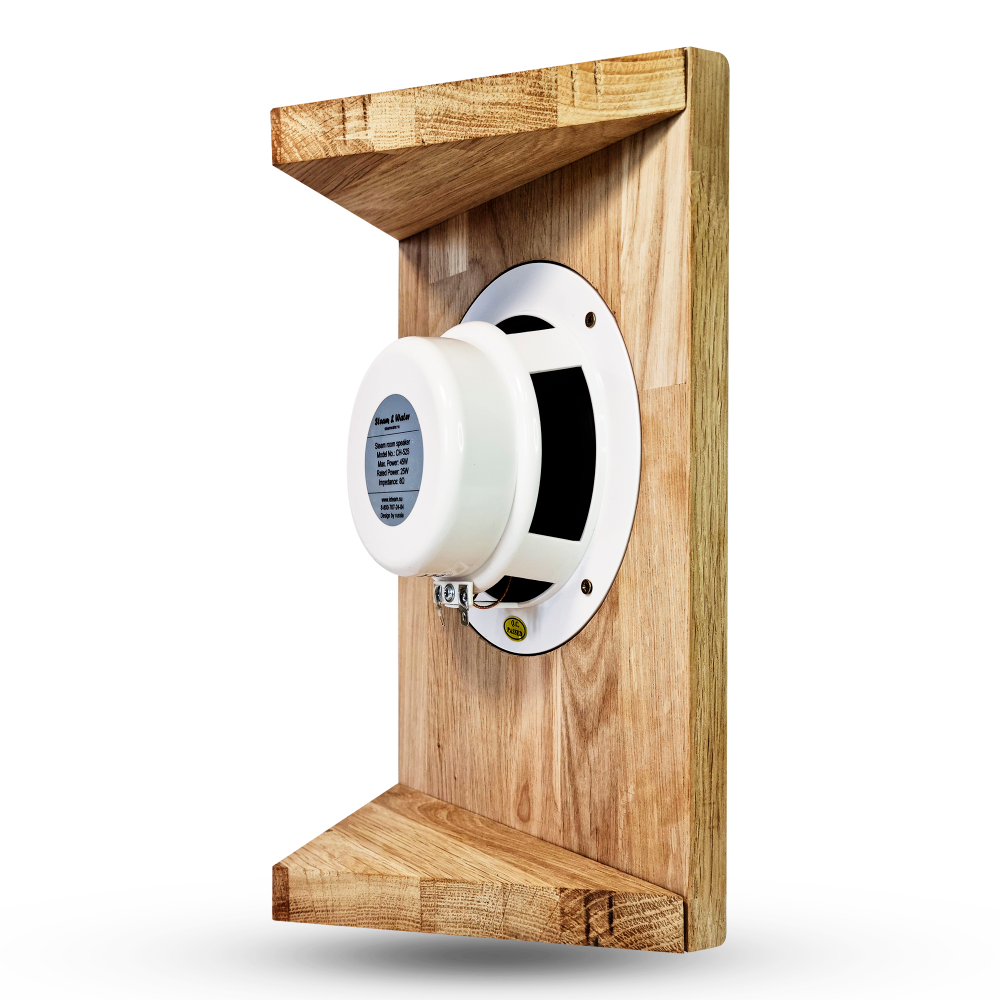 Влагостойкий динамик с декоративной дубовой сеткой SW 525 Wood - Corner, для бани и сауны