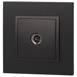 Розетка ЭРА Elegance 14-3101-05 TV одиночная IP20 антрацит | Эра Elegance