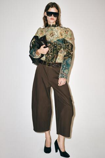 ZARA БРЮКИ-КАРГО CAPRI — ZW COLLECTION, КОРИЧНЕВЫЙ