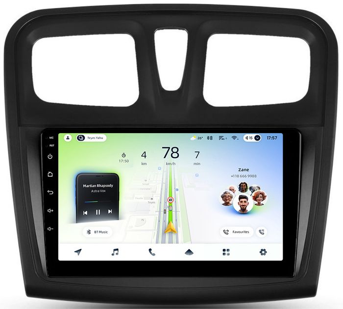 Магнитола для Renault Logan 2, Sandero 2 2014+ - Teyes CC4L монитор 9" IPS, Android 14, Быстрая, Snapdragon 662, CarPlay, 4G SIM-слот