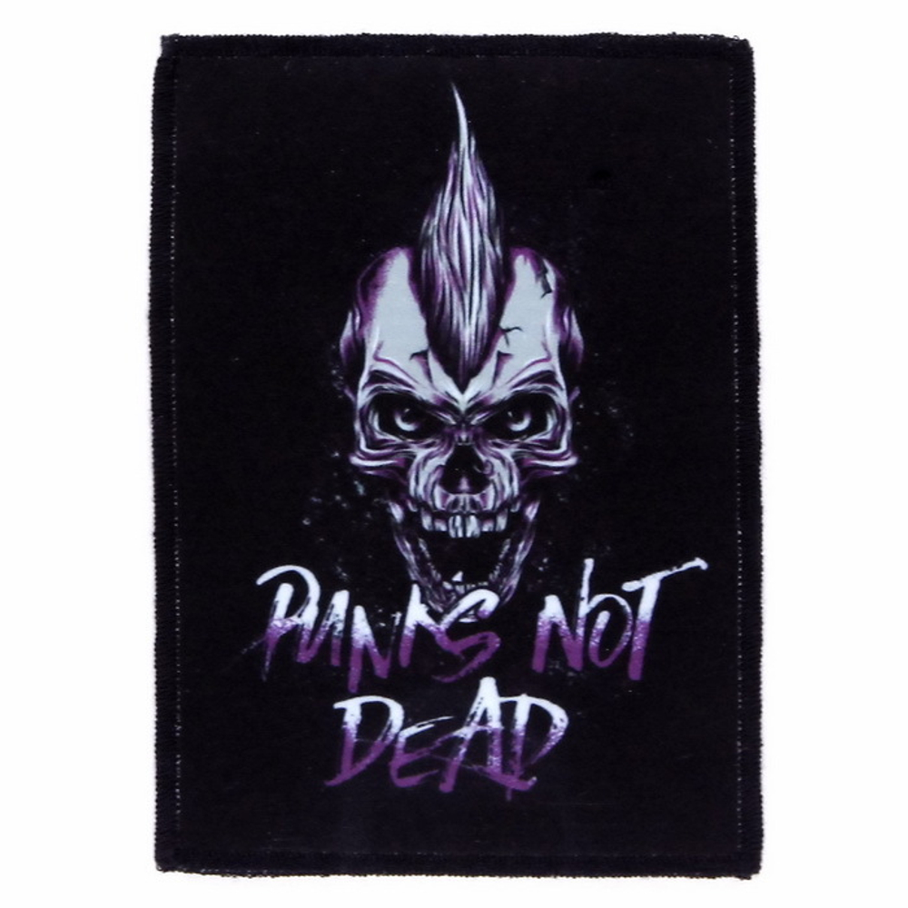 Нашивка Punks Not Dead череп с ирокезом (816)