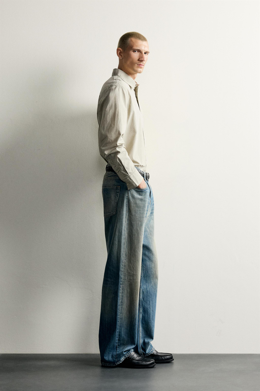РУБАШКА RELAXED FIT ACID WASH — ZARA
