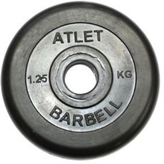 Диск обрезиненный Atlet d 26мм 1,25 кг