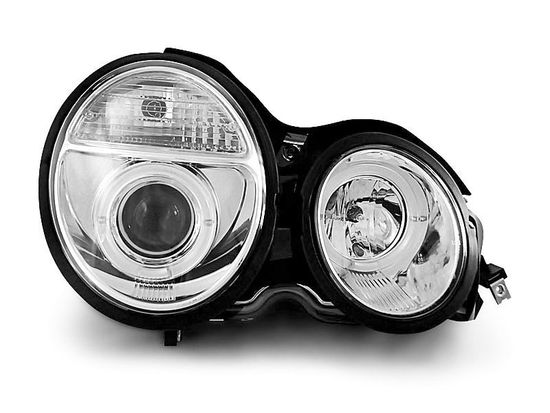 Передние фары angel eyes chrome для Mercedes E W210