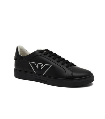 Кожаные кроссовки Emporio Armani - черный(X4X598 XN633)
