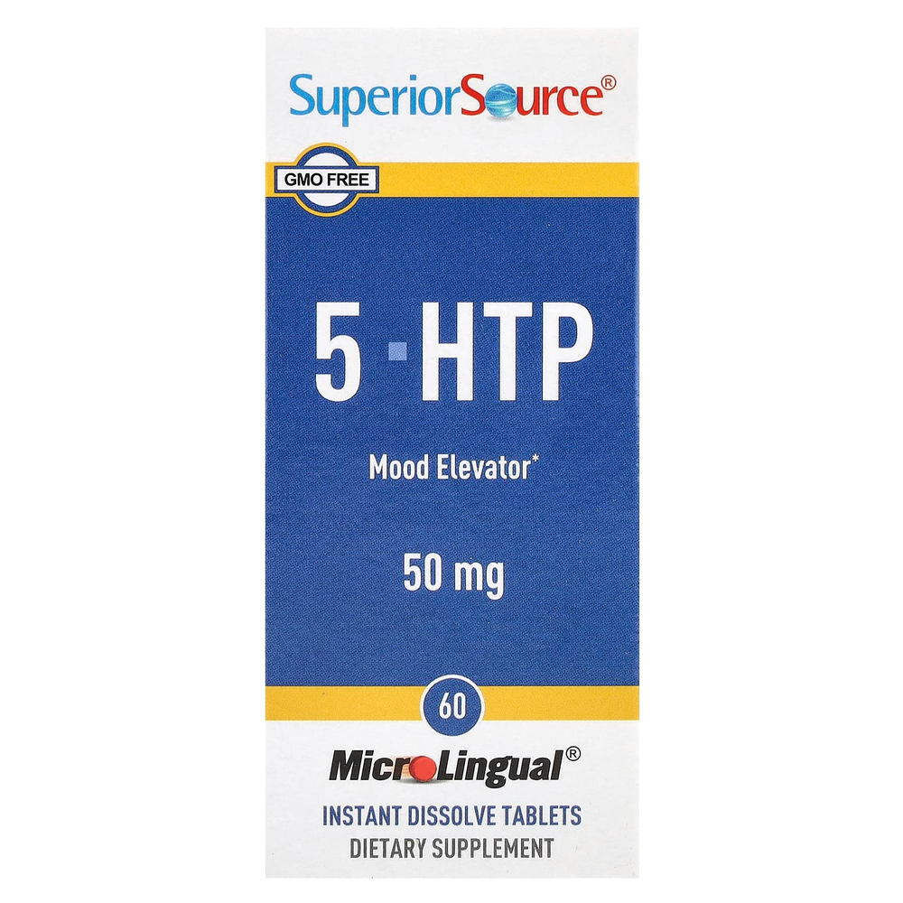 Superior Source, 5-HTP, 50 мг, 60 быстрорастворимых таблеток MicroLingual®