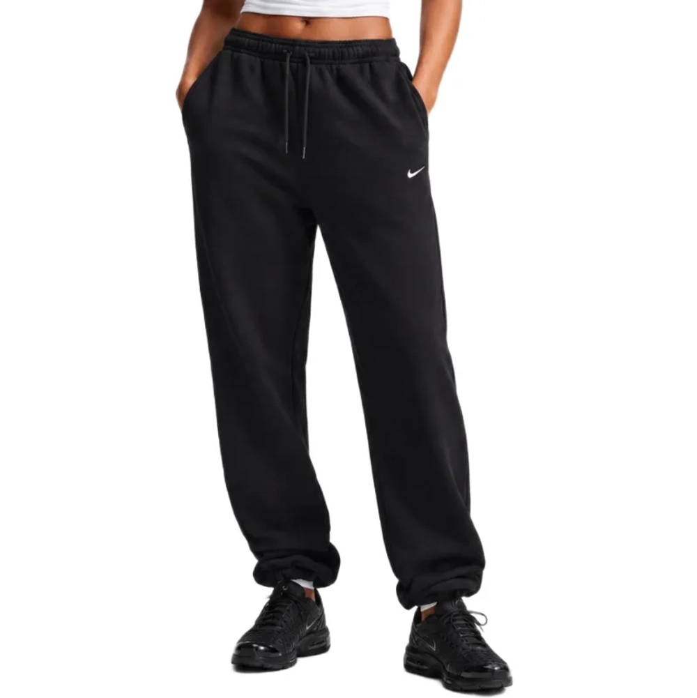 Женские теннисные брюки Nike Studio Fleece Medium Weight - black/sail