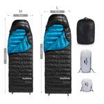 Спальный мешок Naturehike CW400 NH18C400-D с утиным пухом, размер L, артикул NH18C400-D , цвет Черный. Под заказ.