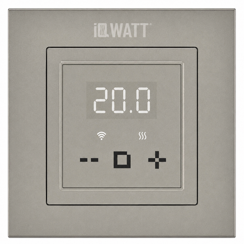 Регулятор температуры пола и воздуха IQWATT 400426 16А 220В, программируемый, шампань, Wi-Fi, 45х45 (55х55) мм, IQ D