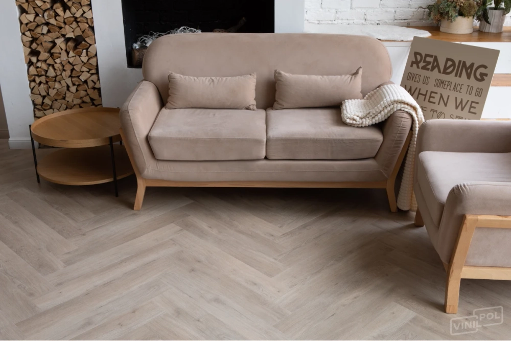 Кварц-винил Клеевой LVT Vinilam VinilPol Herringbone Glue LVT 2,5 мм Паркет Палладио 2.787 м2
