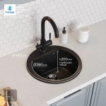Мойка POLYGRAN ATOL-460 черный №16, смеситель COLORADO черный №16