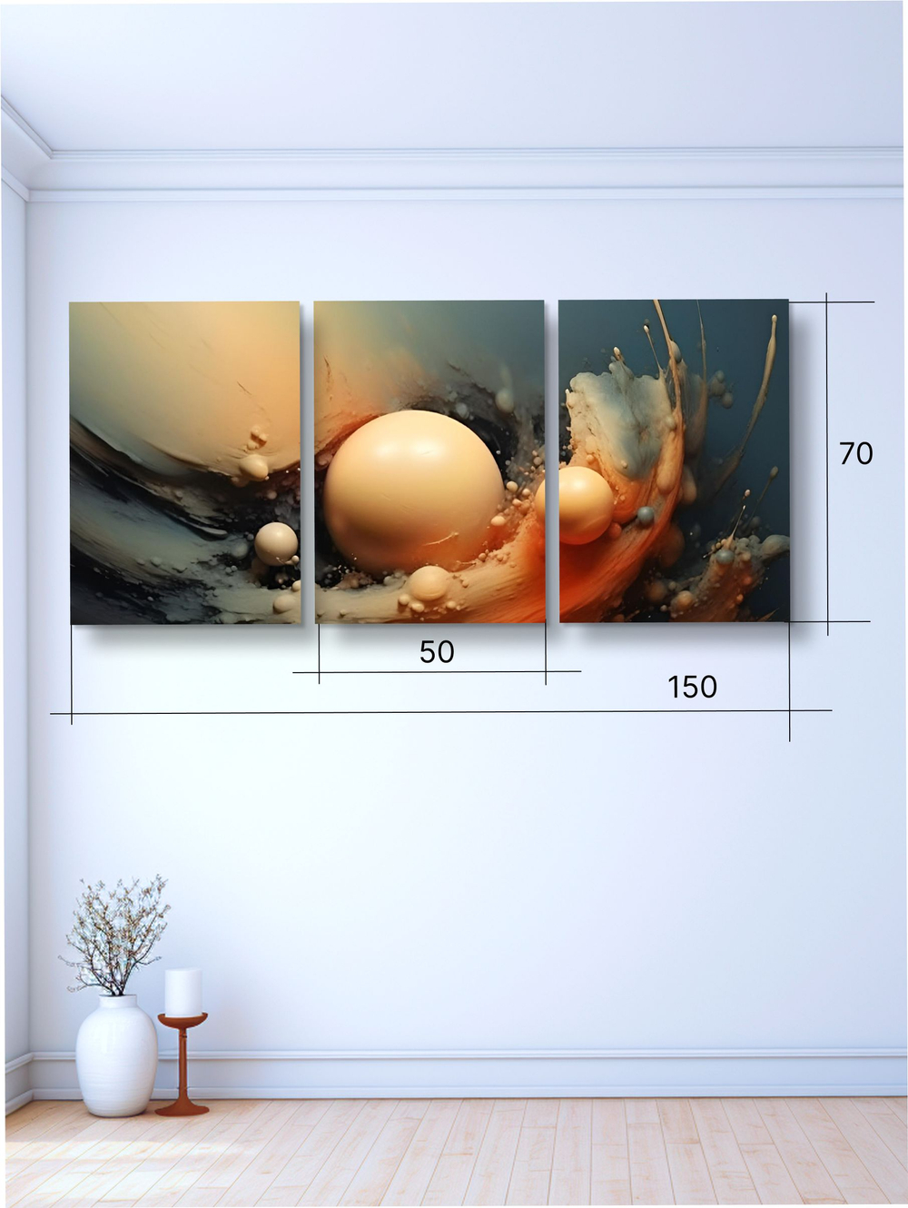 Картина Порыв ветра модульная 50x70см 3шт.