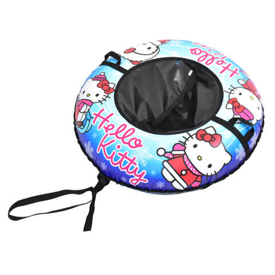 Санки-ватрушка (тюбинг) СКОЛЬЗЯШИ HELLO KITTY на молнии D-0,85м С РИС (верх БАНЕР+низ ТЕНТ ПВХ 550 гр/кв.м, усилен камера) ДО 95 кг