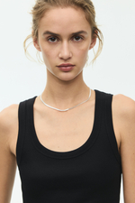 Облегающая хлопковая майка в рубчик - H&M