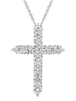 Колье-крест из белого золота с бриллиантами 1.541 ct