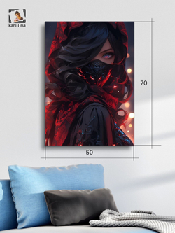 Картина Тигрица в кружеве интерьерная 50x70см 1шт.