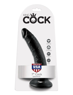 Чёрный фаллоимитатор с присоской 7  Cock - 19,9 см.