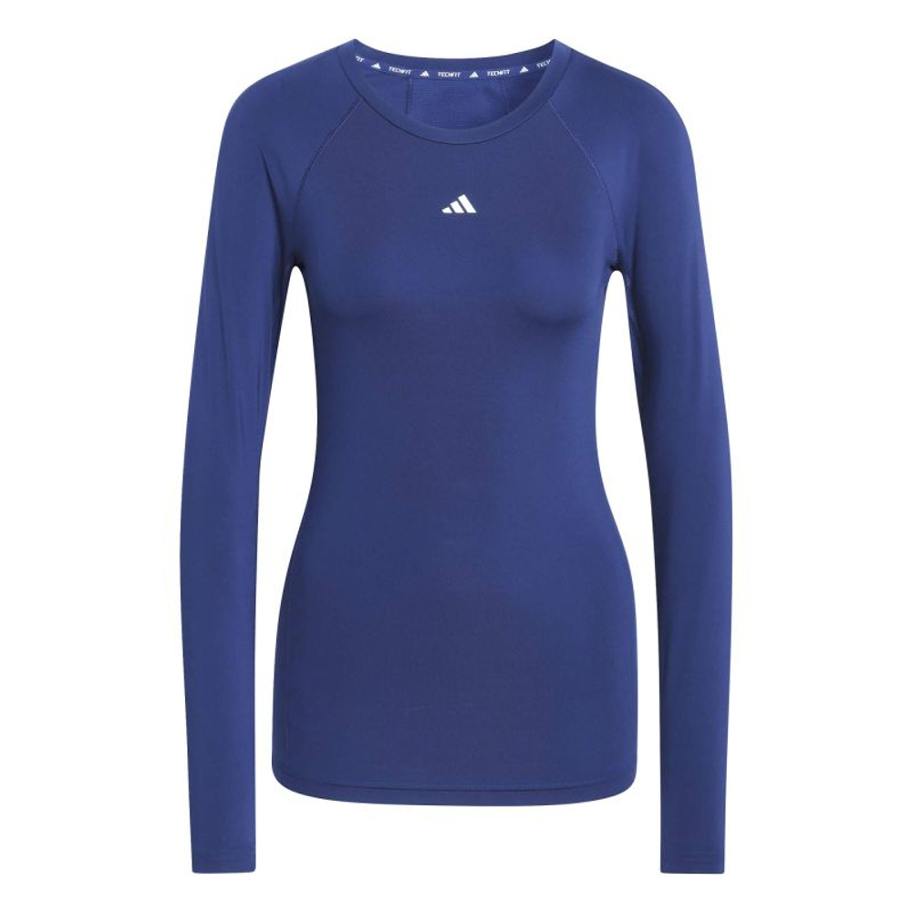 Женская теннисная футболка (дл. рукав) Adidas Techfit Long Sleeve - dark blue