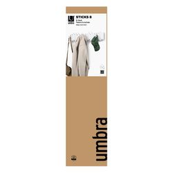 Вешалка настенная Sticks, 72 см, 8 крючков, белая