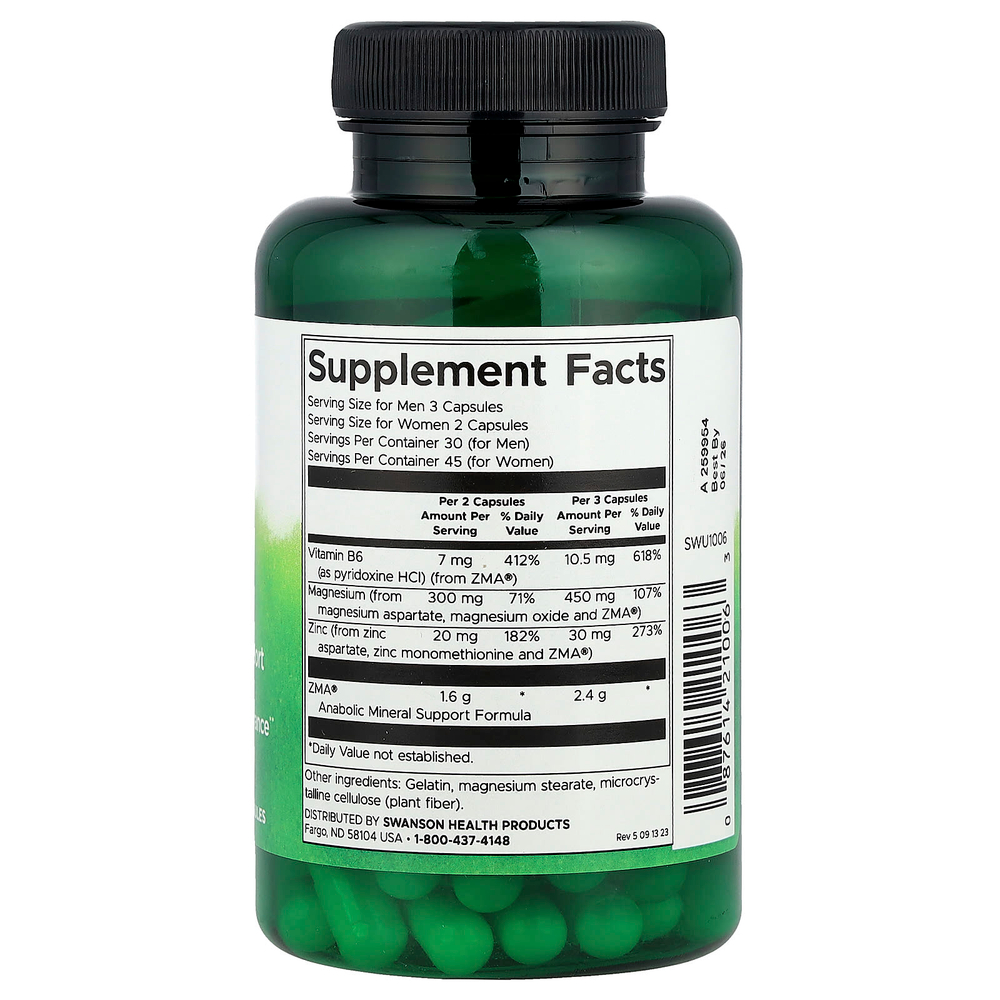 Swanson Vitamins, ZMA®, анаболическая минеральная поддержка, 90 капсул