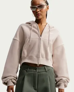 Толстовка женская NIKE W NK STDO FLC MW OS CRP FZ HDY