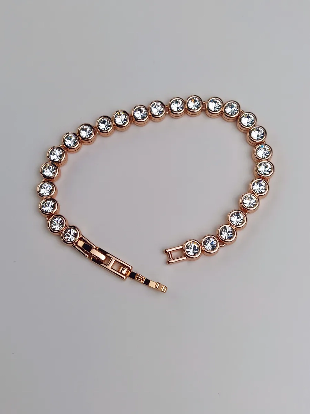 Браслет-дорожка Классик с белыми кристаллами Swarovski