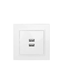 Розетка USB 2-м СП Минск 2.1А бел. EKF ERR-2USB-100