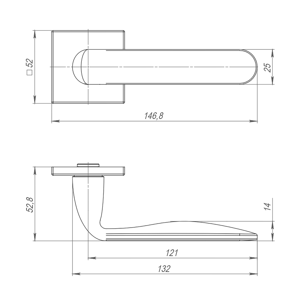 Ручка раздельная K.ARC.Q52.EXTRA BL-24 черный