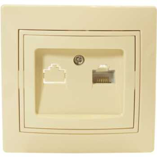 Интернет розетка RJ45 С/У. бежевый