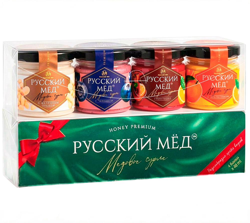 Подарочный набор Русский мёд 40 мл (4 шт.), зелёный