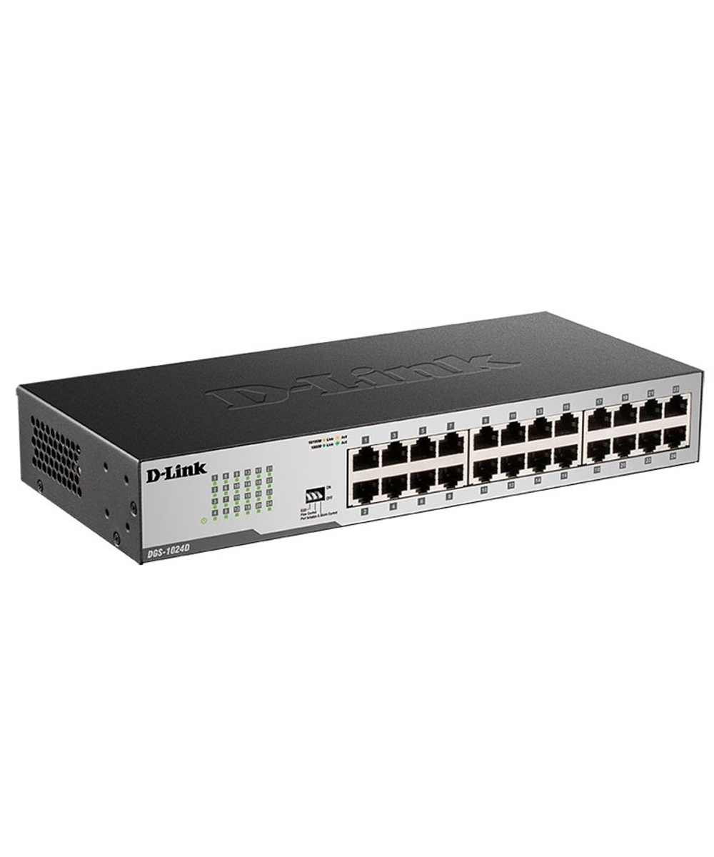 Коммутатор D-Link DGS-1024D / J1A Неуправляемый коммутатор с 24 портами 10 / 100 / 1000Base-T