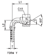 Фитинг DN 12 BSP (Г) 1/2 (90) (o-ring)