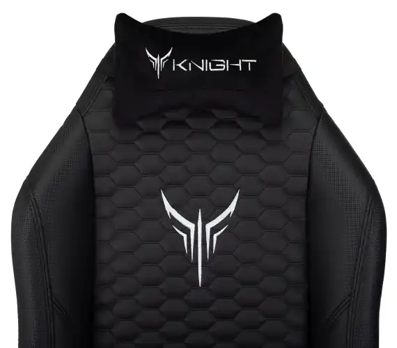 Кресло игровое Knight Neon черный соты экокожа с подголов. крестов. металл