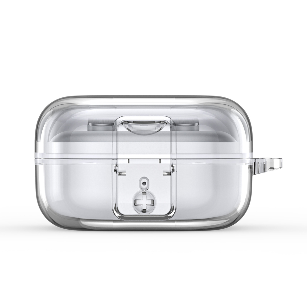 Прозрачный плотный чехол из TPU для наушников Samsung Buds4 и Buds 4 Pro, серия SECI Series от Dux Ducis, в комплекте с карабином