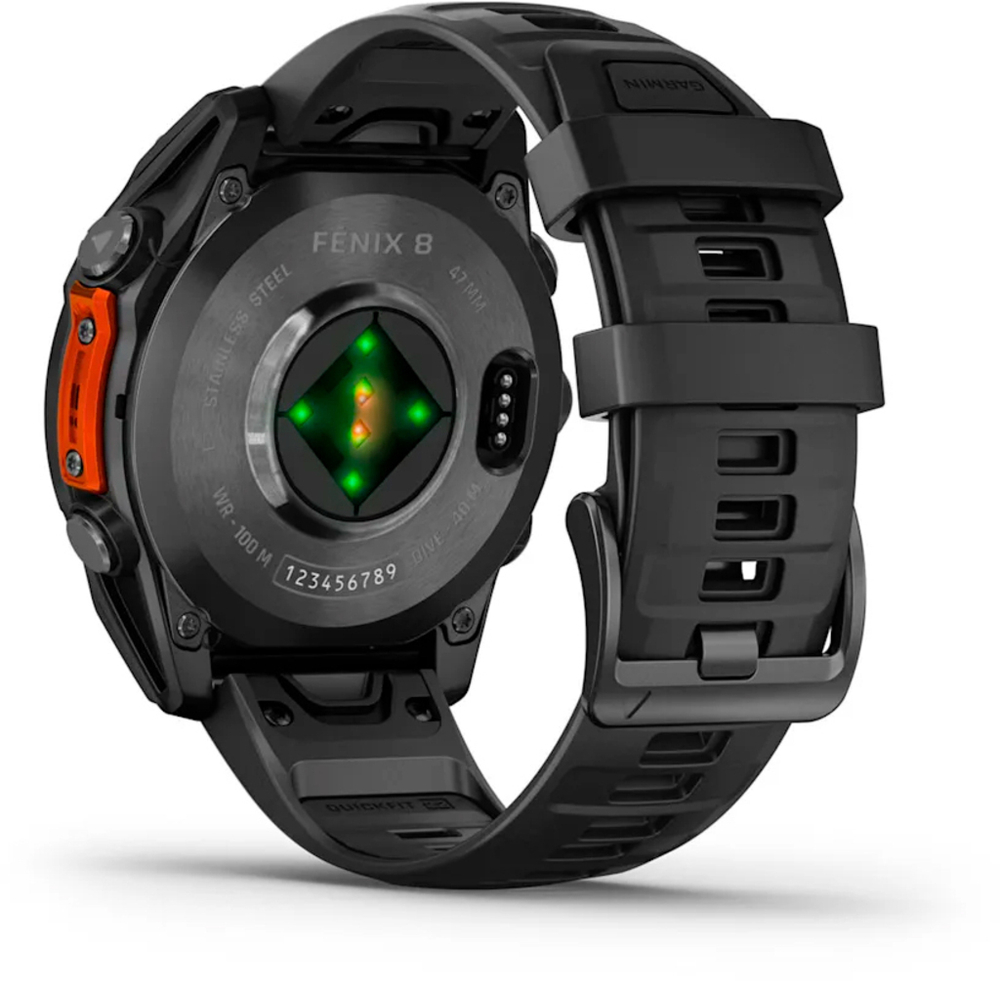 Смарт-часы Garmin Fenix 8 Amoled 47мм Slate Gray с черным силиконовым ремешком, 010-02904-00