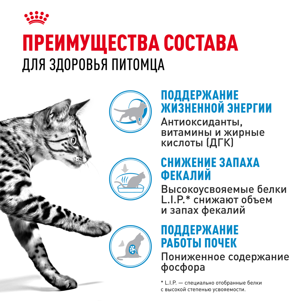 Royal Canin Indoor 7+ Индор Корм сухой сбалансированный для стареющих кошек в возрасте от 7 до 12 лет живущих в помещении 1,5кг