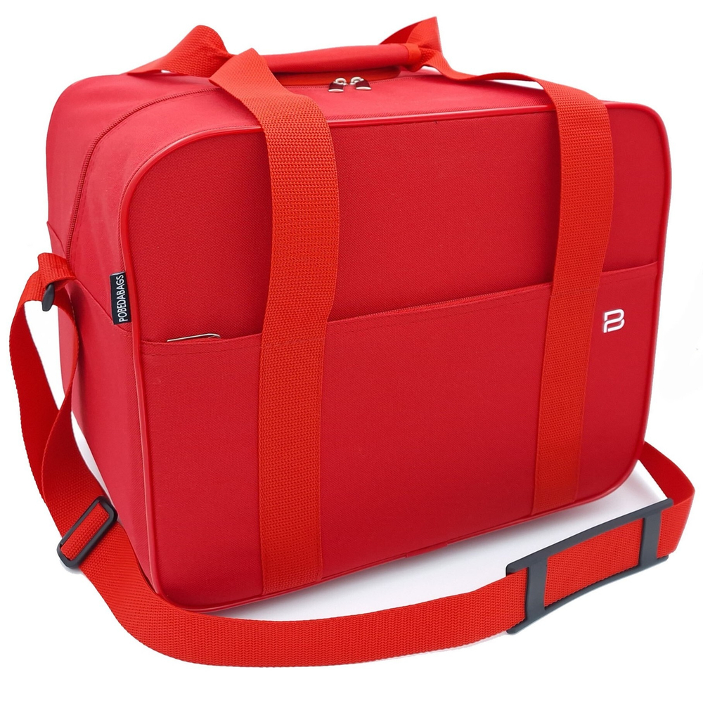 Сумка дорожная для ручной клади Pobedabags Стандарт плюс красная 36 x 30 x 27 см