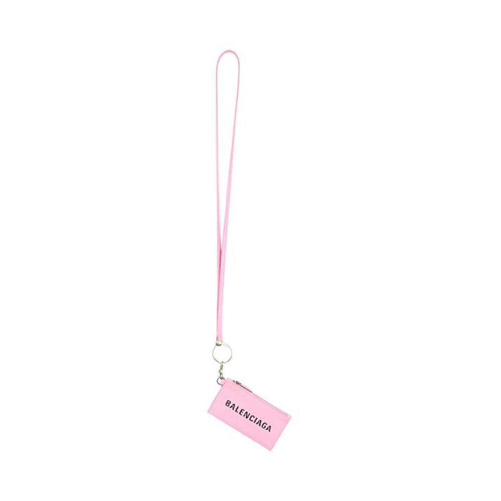 Balenciaga Cash Key Ring Cow Leather Card Holder Card Holder Women"s Pink