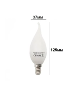 Светодиодная LED лампа C30L 5W E14 тёпл 10шт
