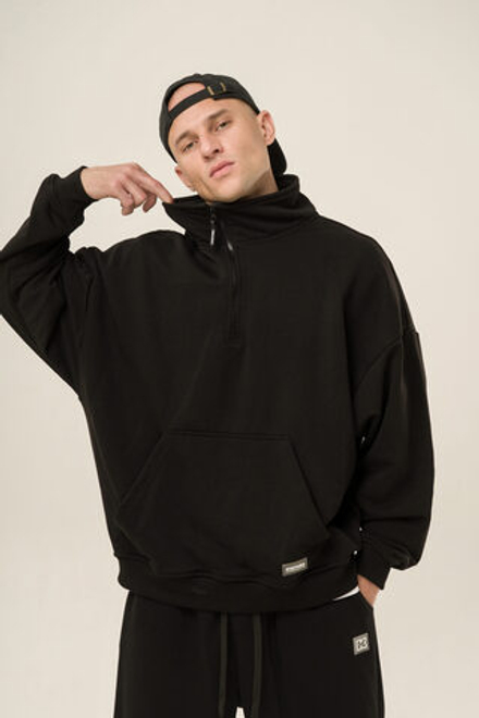 Толстовка KUL'TURA "HALF ZIP" Черный