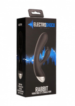 Чёрный вибратор E-Stimulation Rabbit Vibrator с электростимуляцией - 19 см. (Цвет: черный)