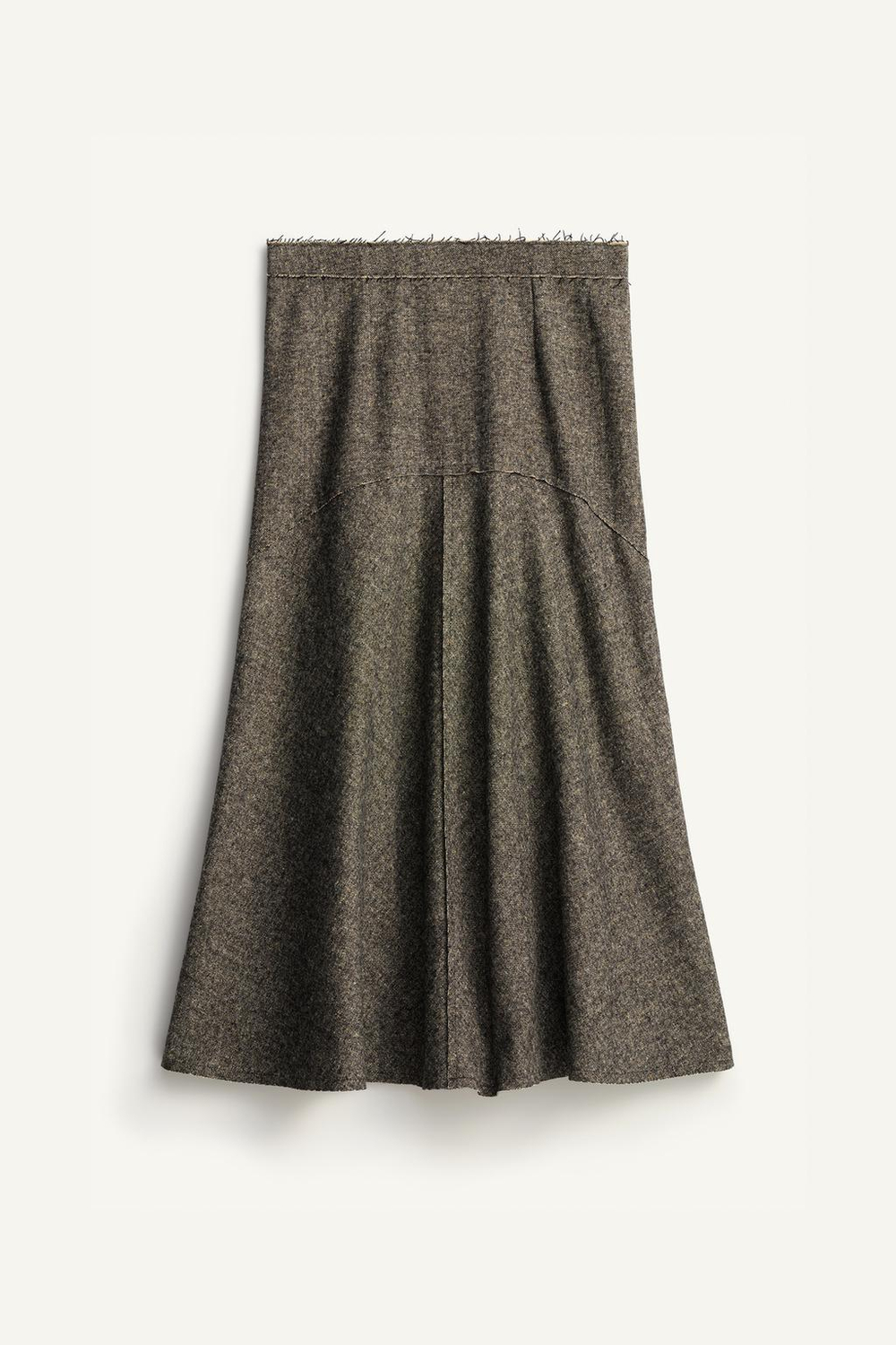 ZARA ДЛИННАЯ ЮБКА-КЛЕШ — LIMITED EDITION, СЕРЫЙ/КОРИЧНЕВЫЙ