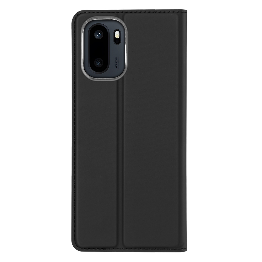 Чехол книжка из черной кожи для OnePlus 15R, Ace 6 и 6T, серия Skin Pro Series от Dux Ducis
