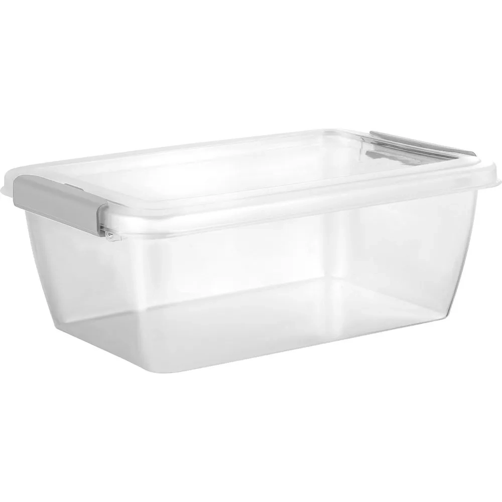 Контейнер для продуктов Plast Team HELSINKI с защёлками 1 л прямоугольный натуральный (упаковка 20 ш